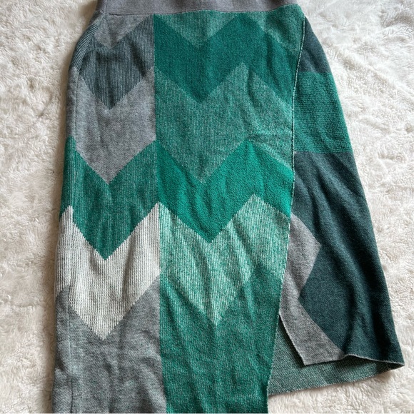 Moth Anthropologie women's size S Green Gray Knit Wool Blend Pencil Skirt - Picture 7 of 8